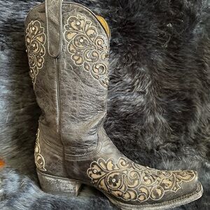 Yippee Kiyay by Old Gringo Black ans Mettallic Western Boots Size 10